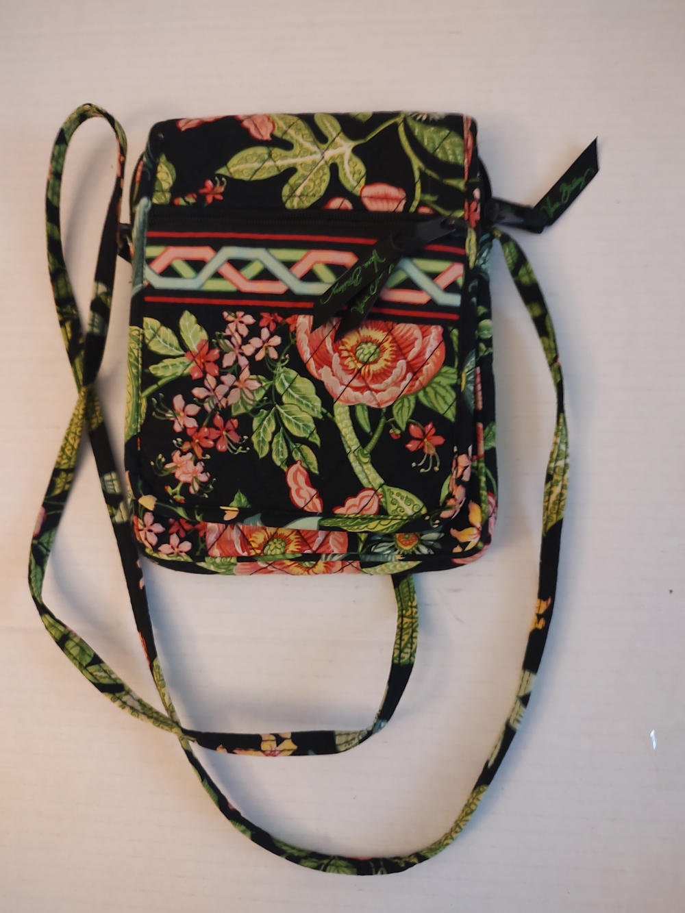 Vera Bradley Little Hipster Crossbody Bag Floral Crossbody Bag Black & Green